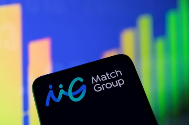 Match Group logo and stock graph are seen in this illustration taken, May 1, 2022. REUTERS/Dado Ruvic/Illustration/File Photo