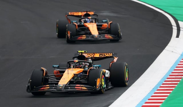 Oscar Piastri y Lando Norris, los actuales exponentes de McLaren y que aspiran a ser campeones de la actual temporada. (Prensa F1).