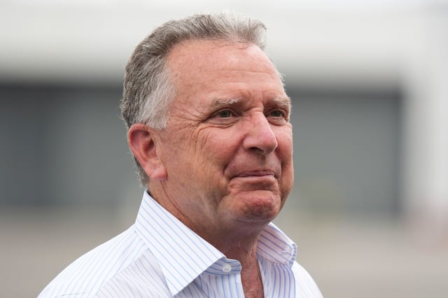 White House special envoy Steve Witkoff waits for the arrival of President Donald Trump at Teterboro Airport in Teterboro, New Jersey, on July 13.