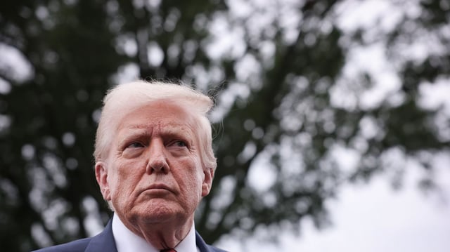 President Trump facing reporters at the White House. Photo: Win McNamee/Getty Images
