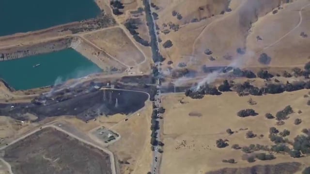 Crews respond to a grass fire in Sunol. (Aug. 5, 2025)