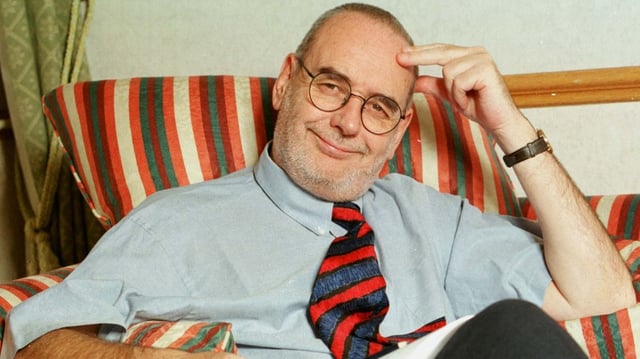 Sawyer working on a speech in his hotel room during the Labour conference in Blackpool in 1998