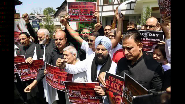 Congress leaders and workers stage during a protest on Tuesday. (PTI)