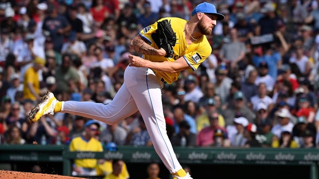 Jul 12, 2025; Boston, Massachusetts, USA; Boston Red Sox starting pitcher Garrett Crochet (35) pitches against the Tampa Bay Rays during the fourth inning at Fenway Park. Mandatory Credit: Eric Canha-Imagn Images.