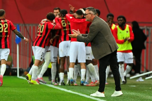 Les Niçois de Franck Haise, ici lors de la réception de Brest le 17 mai 2025, vont affronter les Portugais de Benfica sur leur route vers la C1