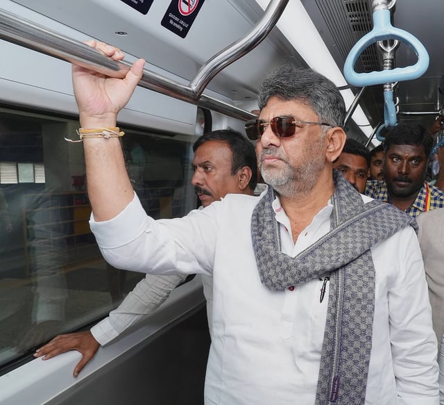 Deputy CM DK Shivakumar takes trial run on Bengaluru’s yellow line metro