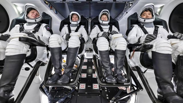 The return marks the end of a groundbreaking period in orbit for the four-member international crew. (Photo: Nasa)