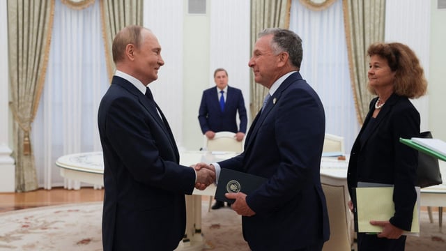 Russian President Vladimir Putin with Trump's Special Envoy Steve Witkoff ahead of their talks in Moscow
