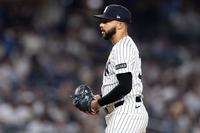 NEW YORK, NEW YORK - MAY 02: Devin Williams #38 of the New York Yankees throws a pitch during the eighth inning of the game against the Tampa Bay Rays at Yankee Stadium on May 02, 2025 in New York City.