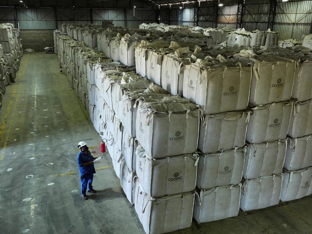 Sacos de café de Brasil listos para la exportación. Foto: Reuters