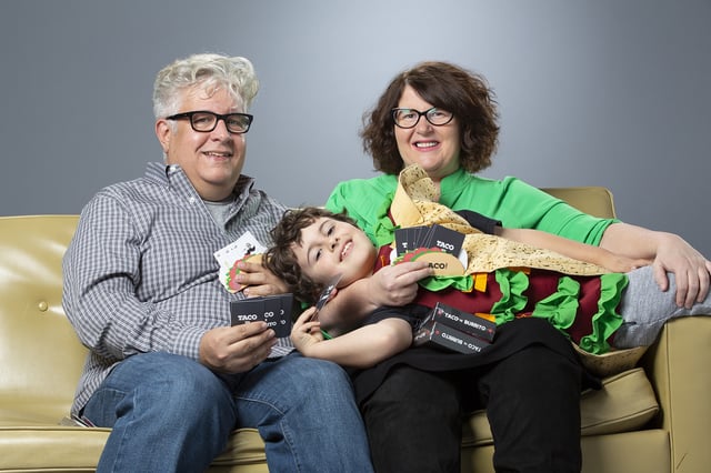 Alex Butler, creator of Taco vs. Burrito, with his parents Mark Butler and Leslie Pierson.