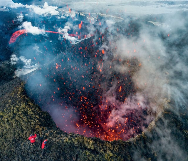 This illustrative image from March 16, 2021 shows the Klyuchevskoy volcano erupting on Russia&#39;s far eastern Kamchatka peninsula.