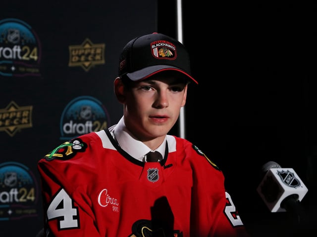 Sacha Boisvert, Chicago Blackhawks (Amy Irvin / The Hockey Writers)