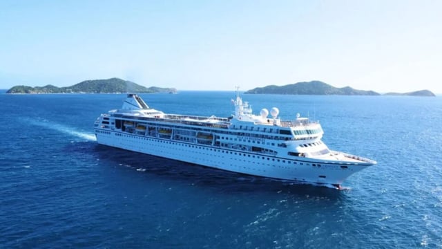 The Odyssey, which can accommodate 650 passengers, boasts a library, fitness centre, pickleball court, entertainment lounges, bars and a spa.
