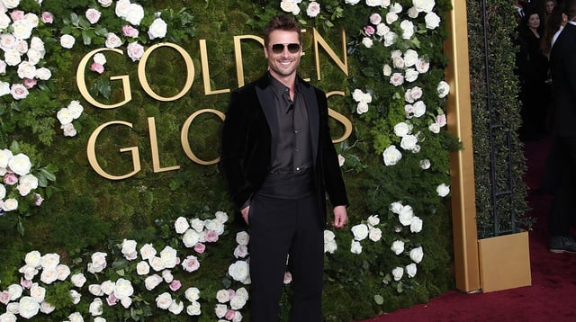 Jan 5, 2025; Beverly Hills, CA, USA; Glen Powell at the 82nd Annual Golden Globe Awards at the Beverly Hilton Hotel in Beverly Hills, California on Sunday, Jan. 5, 2025. Mandatory Credit: Dan MacMedan-USA TODAY.