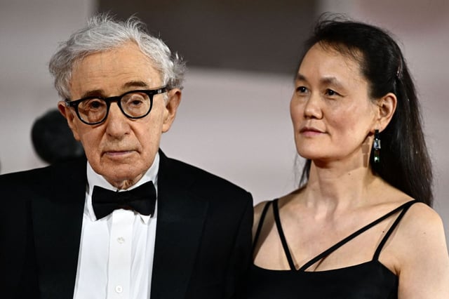 US director Woody Allen and Soon-Yi Previn attend the red carpet of the movie “Coup de Chance” presented out of competition at the 80th Venice Film Festival on September 4, 2023 at Venice Lido. (Photo by GABRIEL BOUYS / AFP) (Photo by GABRIEL BOUYS/AFP via Getty Images)