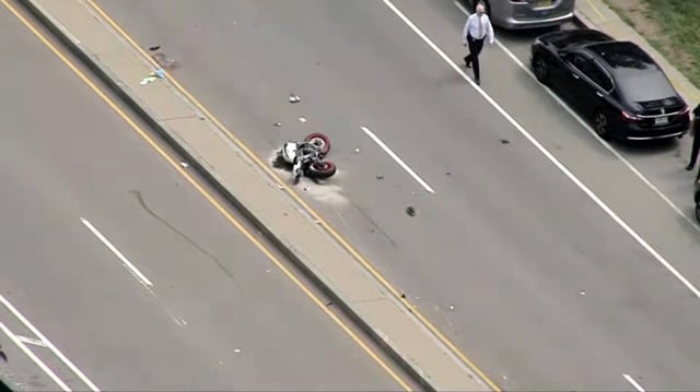 A scooter at the scene of a serious crash in Boston’s Roxbury neighborhood on Wednesday, Aug. 6, 2025.