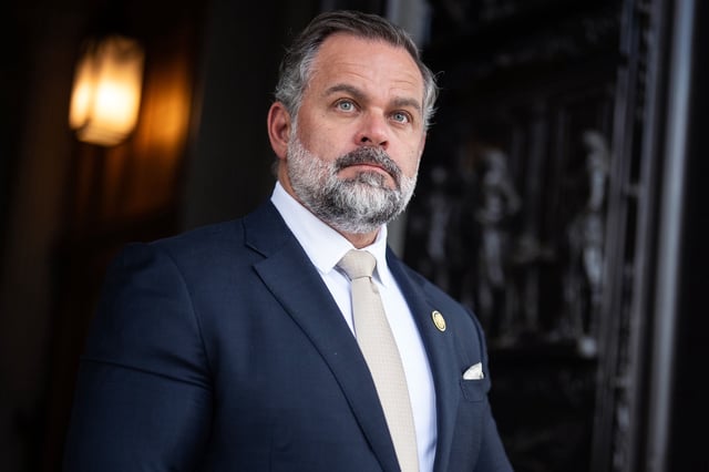 Rep. Cory Mills leaves the US Capitol after the last votes before August recess, on July 23.
