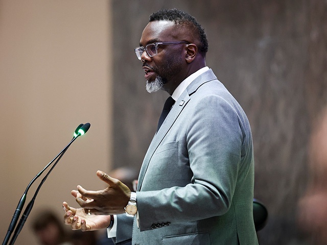 Chicago Mayor Brandon Johnson speaks during a City Council meeting at City Hall on July 16, 2025, in Chicago. (Eileen T. Meslar/Chicago Tribune/Tribune News Service via Getty Images)