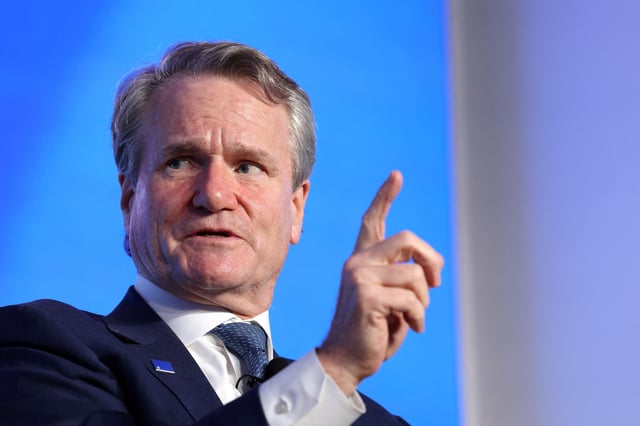 Brian Moynihan, chair of the board and CEO of Bank of America, speaks during The Clearing House Annual Conference in New York City, U.S. November 13, 2024. REUTERS/Brendan McDermid/File Photo