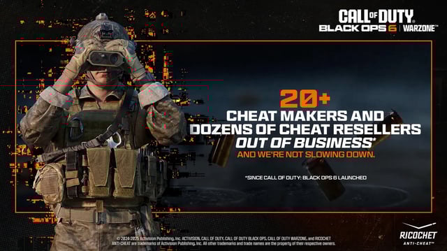 Ricochet's most recent reports boost the number of cheat makers and resellers closed down by cease-and-desist efforts to more than 40.