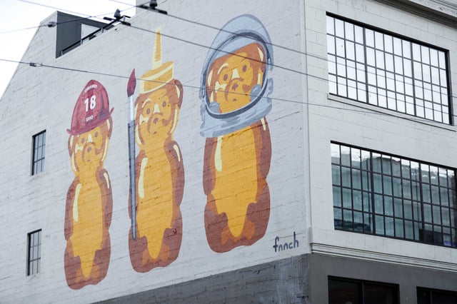 San Francisco artist fnnch has opened a pop-up museum in the pink-hued Painted Lady house near Alamo Square.