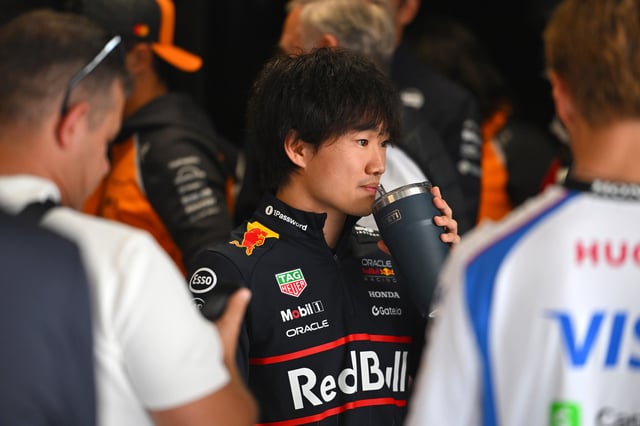 Yuki Tsunoda of Japan and Oracle Red Bull Racing on the drivers parade prior to the F1 Grand Prix of Hungary at Hungaroring on August 03, 2025 in Budapest, Hungary.