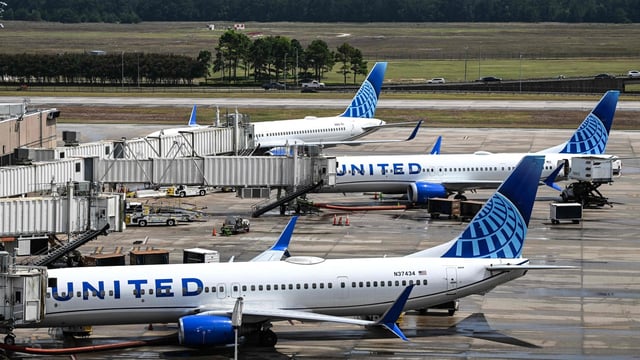 United Airlines planes are seen at George Bush Intercontinental Airport