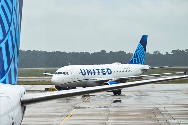 United Airlines planes can be seen arriving at George Bush Intercontinental Airport on July 25, 2025, in Houston, Texas. (Photo by RONALDO SCHEMIDT / AFP) (Photo by RONALDO SCHEMIDT/AFP via Getty Images)