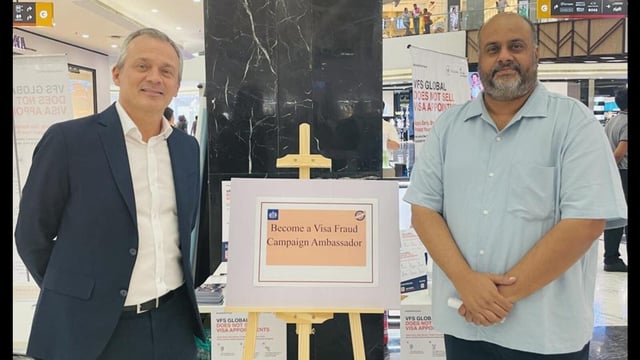 Daniel Sherry, political counsellor, British high commission, and (right) Amandeep Grewal, deputy head of mission, Chandigarh. (HT)