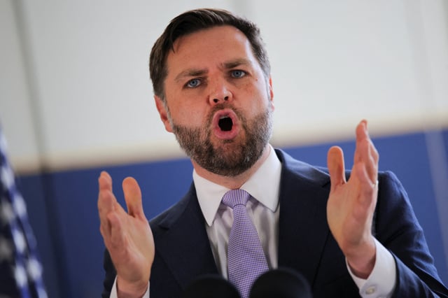 U.S. Vice President JD Vance delivers remarks at the Wilshire Federal Building in Los Angeles, California, U.S., June 20, 2025.
