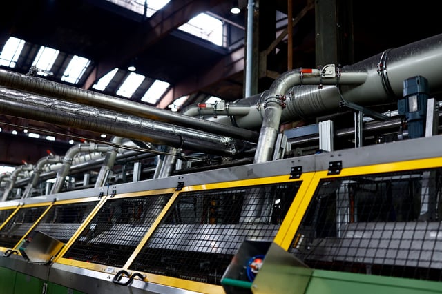 A view shows a steel production plant in Georgsmarienhuette, Germany, September 19, 2024. REUTERS/Leon Kuegeler/ File Photo