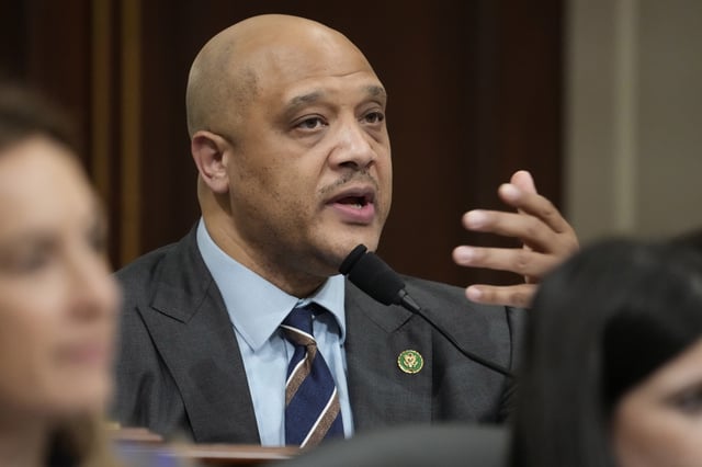 FILE - Rep. André Carson, D-Ind., questions witnesses during on Capitol Hill, Feb. 28, 2023, in Washington. (AP Photo/Alex Brandon)
