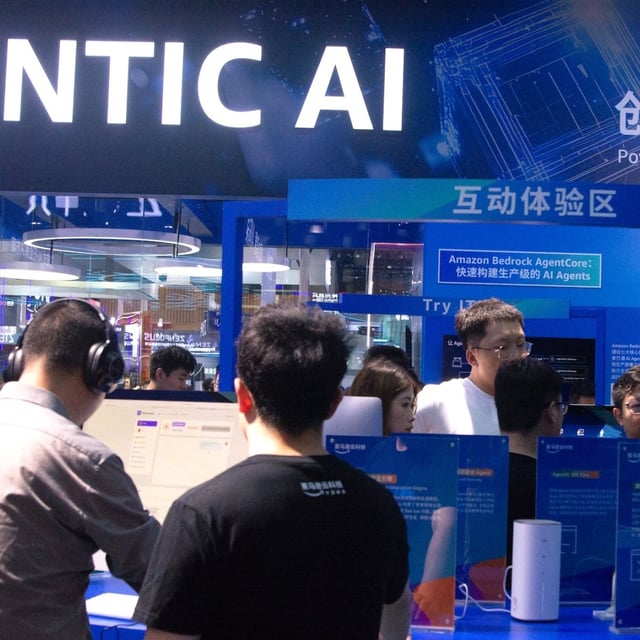 The Amazon booth at an Agentic AI conference in Shanghai, July 2025 — when Amazon won't let AI Agents use its service.
