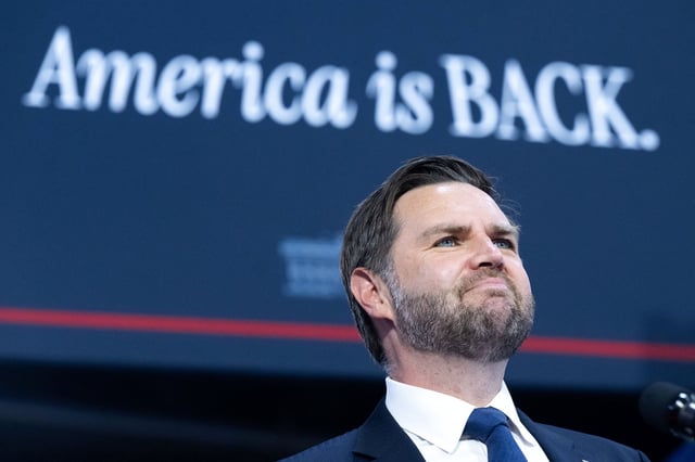 Vice President JD Vance delivers remarks on the "One Big Beautiful Bill Act" at Don's Machine Shop in West Pittston, Pennsylvania, on July 16.