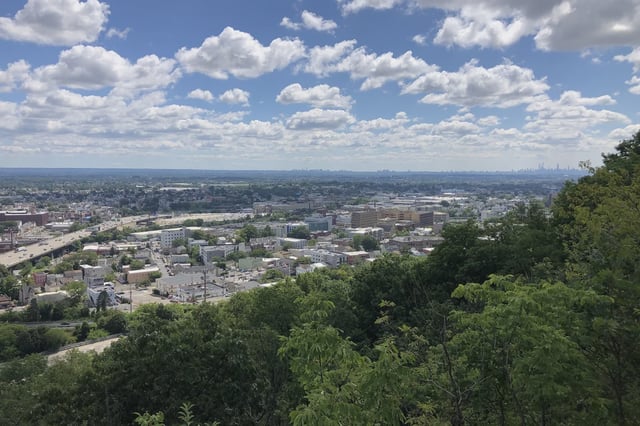 A view of New York City in the distance from Passaic County, New Jersey.