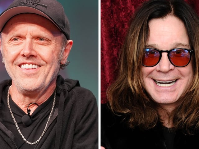 Lars Ulrich in 2025 and Ozzy Osbourne in 2014