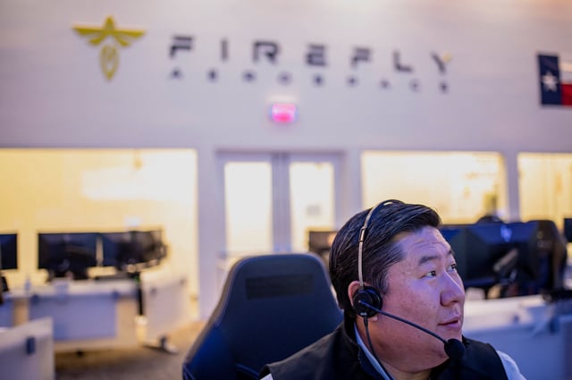 CEO Jason Kim at the Firefly Aerospace mission operations center in Leander, Texas, in July.