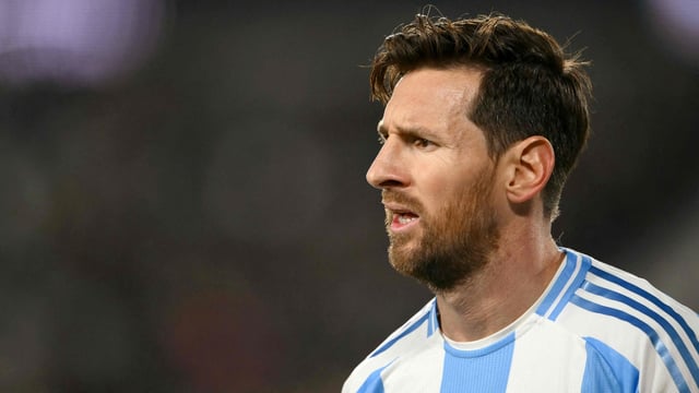 Lionel Messi in action for Argentina.