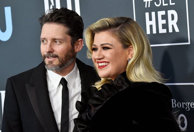 Brandon Blackstock and Kelly Clarkson attend the 25th Annual Critics' Choice Awards at Barker Hangar on January 12, 2020 in Santa Monica, California.