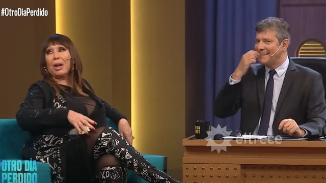 Moria Casán y Mario Pergolini en \"Otro día perdido\".