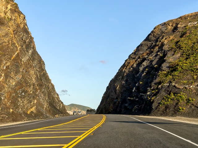 View of Pacific Coast highway at Point Mugu, California as it passes through an opening in the rock that created the famous promontory next to the ocean. (Getty)