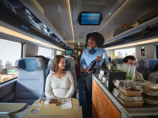 Interior of Amtrak's new Acela trains