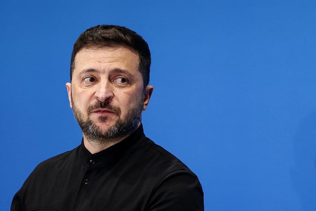 Ukrainian President Volodymyr Zelenskiy speaks during a press conference on the first day of the two-day Ukraine Recovery Conference (URC2025), on plans for the reconstruction of Ukraine, in Rome, Italy, July 10, 2025. REUTERS/Guglielmo Mangiapane/File Photo