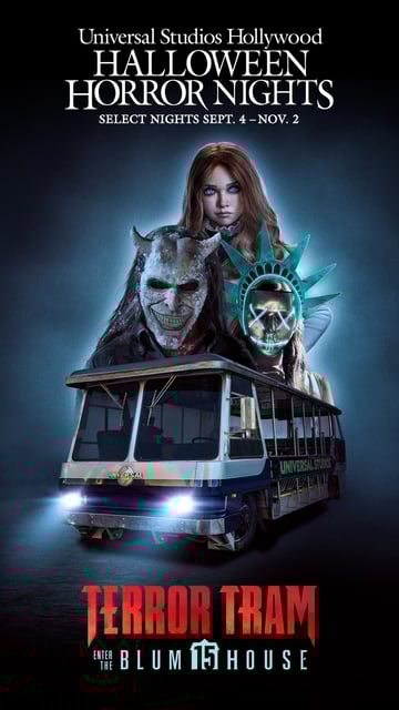 Terror Tram key art HHN at USH