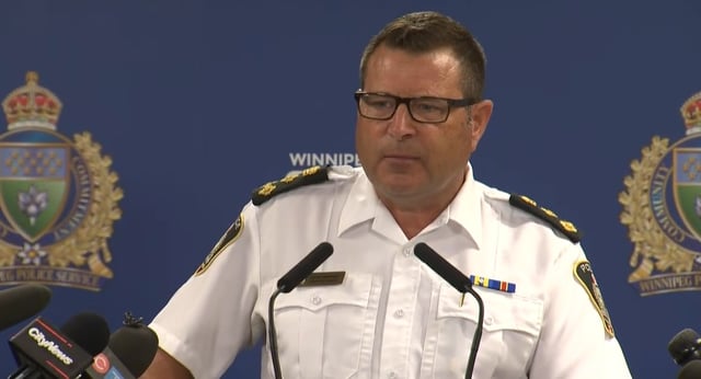 Winnipeg's police chief discusses charges against a pair of officers.