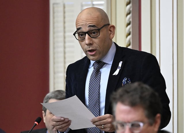 Quebec Minister for the Economy, Minister Responsible for the Fight Against Racism Christopher Skeete tables a legislation at the legislature in Quebec City, Wednesday, Dec. 4, 2024. THE CANADIAN PRESS/Jacques Boissinot