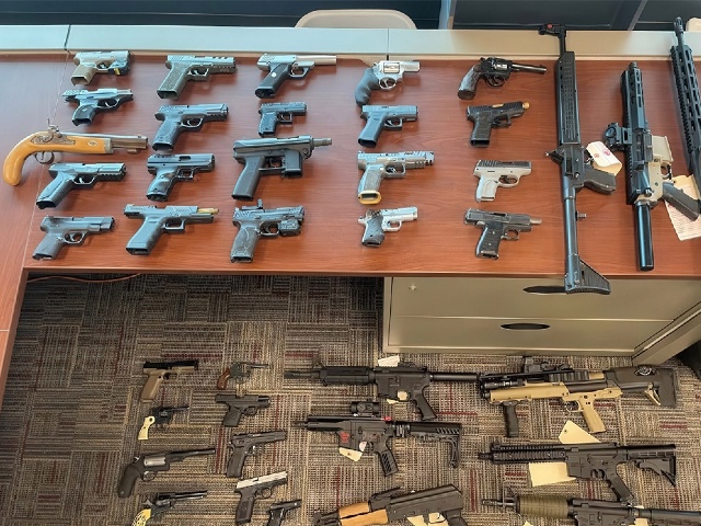 Guns seized during raid targeting the Sinaloa Cartel. (Credit DEA)