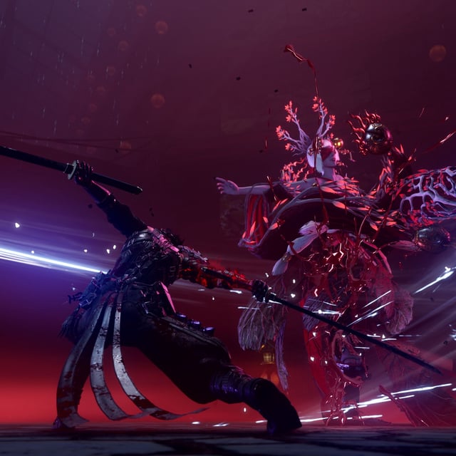 Yakumo fighting the courtesan boss in Ninja Gaiden 4