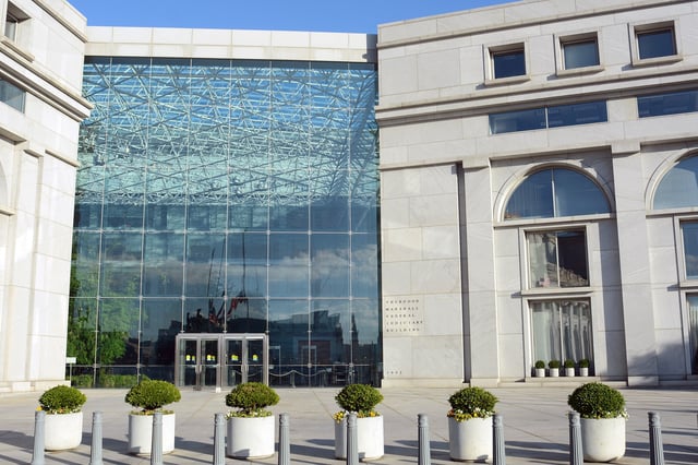 The Thurgood Marshall Federal Judiciary Building houses the offices of the Administrative Office of the United States Courts, the Federal Judicial Center, the United States Sentencing Commission, and the Office of the Clerk of the Judicial Panel on Multidistrict Litigation. (Image credit: Wikimedia Commons / D Ramey Logan)